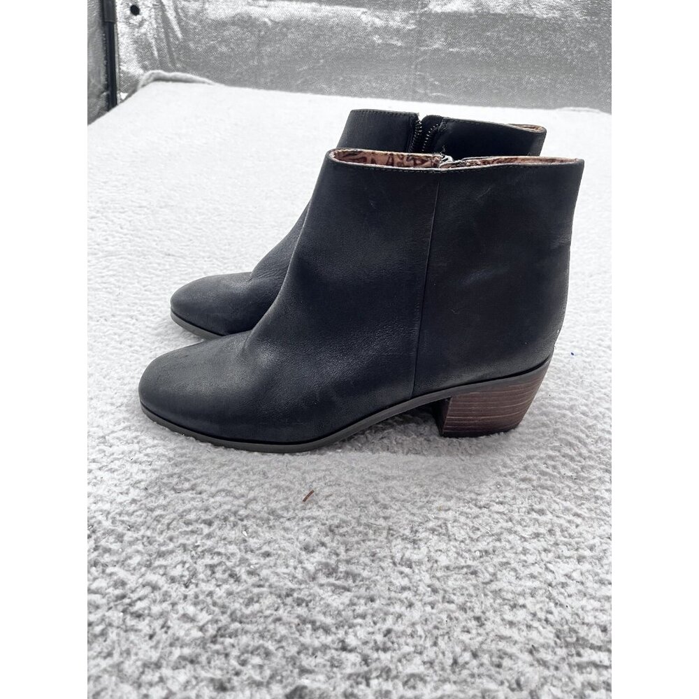 Women's Lucky Brand Black Leather Upper Side Zip Ankle Booties Size 9.5 M - Picture 8 of 12